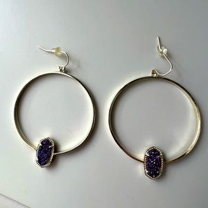 *NEW PRICE DROP* Kendra Scott Elora Hoop Earrings in Plum Drusy